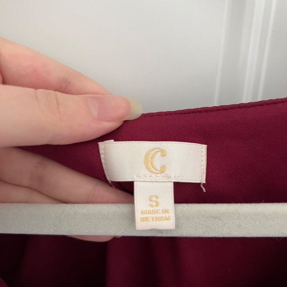 Charming Charlie burgundy chiffon flutter-sleeve mini dress - Picture 2 of 3